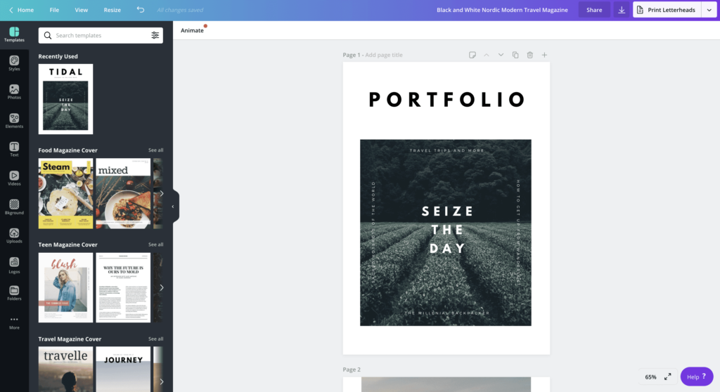 Create a portfolio: